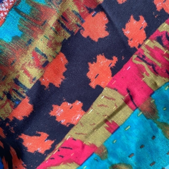 Zanzea Mixed Media Corduroy Top Ethnic Print Buttoned Women’s XXL Green Spl… - Picture 8 of 14